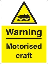 Picture of Warning Motorised Craft Sign - [AS-WH21]