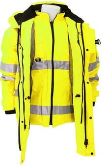 picture of Yoko Hi-Vis Yellow Multi-Function 7in1 Jacket - BT-HVP711-YE