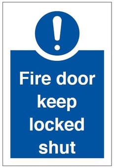 picture of Fire Door Keep Locked Shut - BS5499 Part 1 & 5 - 100 x 150Hmm - Rigid Plastic - [AS-EC50-RP]