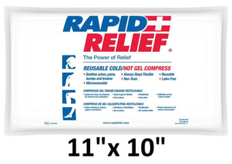 picture of Rapid Relief Deluxe Cold & Hot Gel Compress With Contour Gel 11" x 10" - [BE-RA404]