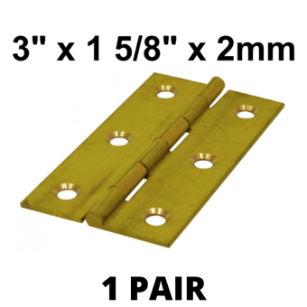 picture of SC Medium Duty Solid Drawn Butt Hinges (1 Pair) - 3" x 1 5/8" x 2mm - [CI-CH112L]