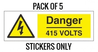 picture of Danger 415 volts – SAV (75 x 25mm, Pack of 5) - SCXO-CI-LAB0010
