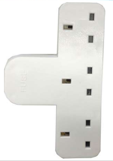 PowerPlus - 3-Way Plug in Socket Adaptor - Complies with BS-1363-3 - 3  Sockets - [PU-1086]