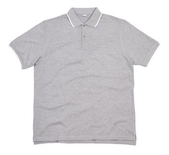 picture of Mantis The Tipped Organic Polo - Heather Grey Melange / White - BT-M191-HGMW