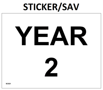 picture of SC021 Year 2 Wall Door Plaque Area Sign Sticker/Sav - PWD-SC021-SAV - (LP)