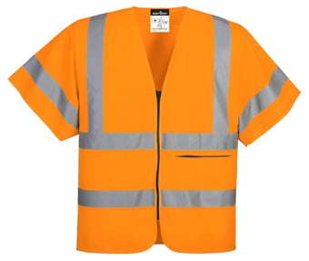 picture of Portwest C372 Hi-Vis Band and Brace Zip Vest S/S - Orange - PW-C372ORR