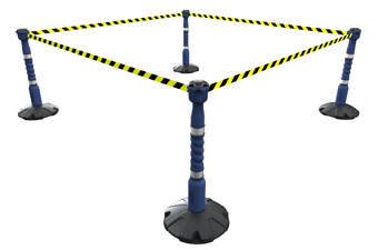 picture of Skipper 36m Retractable Barrier Kit - Blue - Black/Yellow Chevron - [SK-KIT05-BBY] - (LP)