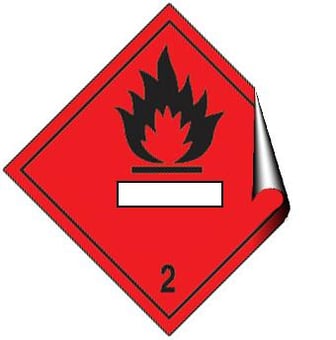 picture of UN Placards - Flammable Gas 2 Sign - 250 X 250Hmm - Self Adhesive Vinyl - [AS-DA54-SAV]