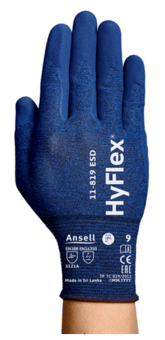picture of Ansell HyFlex 11-819 ESD Blue Touchscreen Gloves - Pair - AN-11-819