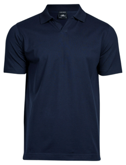 picture of Tee Jays Men's Luxury Stretch V-Neck Polo - Navy Blue - BT-TJ1404-NVY