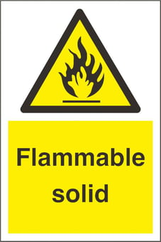 Picture of Flammable Solid Sign - 200 x 300Hmm - Rigid Plastic - [AS-WA144-RP]