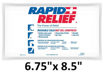 picture of Rapid Relief Deluxe Cold & Hot Gel Compress With Contour Gel 6.75" x 8.5" - [BE-RA403]