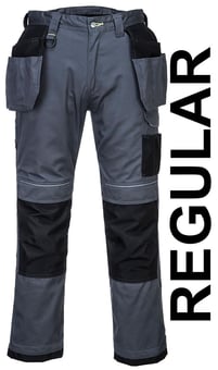 picture of Portwest - PW3 Holster Work Trousers - Zoom Grey/Black - Regular Leg - PW-T602ZBR