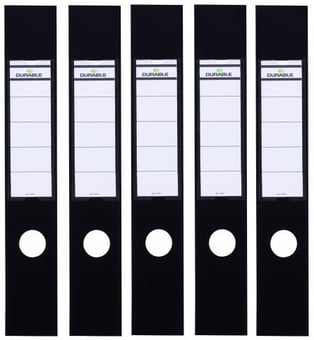 Picture of Durable - ORDOFIX 60 MM Self-adhesive Spine Labels For Lever Arch Files 70mmW - Black - 390 x 60 mm - Pack of 100 Labels - [DL-809001]