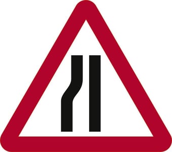 picture of Spectrum 600mm Tri. Dibond ‘Road Narrows Left’ Road Sign - Without Channel – [SCXO-CI-13069-1]