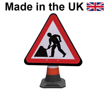 picture of JSP - PortaCone Sign - Roadworks - Made from 100% Re-Processed LDPE - Cone not Included - [JS-HCA010-301-100] - (DISC-W)