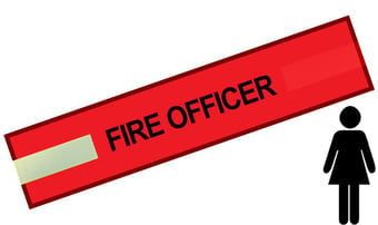 picture of Red - Ladies Pre Printed Arm band - Fire Officer - 10cm x 45cm - Single - [IH-ARMBAND-R-FO-B-S]