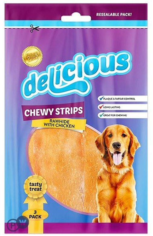 picture of World of Pets Rawhide & Chicken Strips 3 Pack 70g - [PD-WP1013]