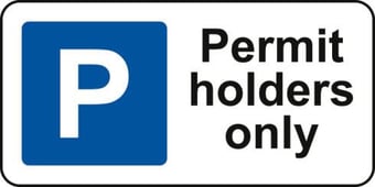 picture of Spectrum 320 x 160mm Dibond ‘Permit Holders Only’ Road Sign - With Channel – [SCXO-CI-13126]