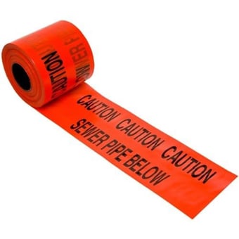 Picture of Red Tape Warning Foul Sewer Below - Sold Per Roll - 365 metres x 15cm [UT-UKT05PUM]