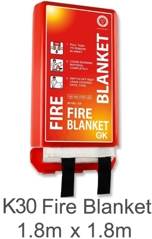 Standard K30 1.8m x 1.8m Fire Blanket in Red Fire Chief Single Piece Moulded Pod Container - [HS-PCR4/K30] - (DISC-W)