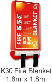 picture of Standard K30 1.8m x 1.8m Fire Blanket in Red Fire Chief Single Piece Moulded Pod Container - [HS-PCR4/K30] - (DISC-W)