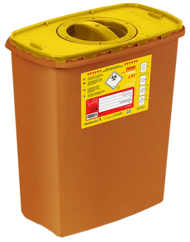 WoodSafe Sharps Bin Lid And Screw Fit Cap - 12 Litre - Brown - [BE-CM0924]