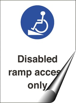 picture of Non Reflective Traffic Signs - Disabled Ramp Access Only - 150 x 200Hmm - Self Adhesive Vinyl [AS-GE56-SAV]