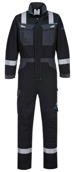 picture of Portwest FR503 - WX3 Flame Resistant Coverall Black - PW-FR503BKR