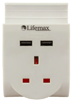 picture of Lifemax Plug Through USB Charger - [LM-1404]