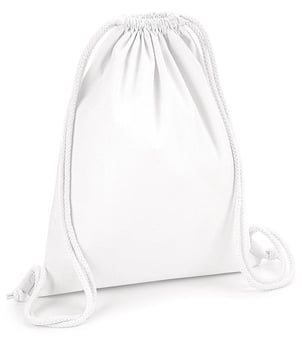 picture of Westford Mill Organic Premium Cotton Gymsack - White - [BT-W260-WHT]