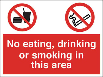 Picture of No Eating/Drinking/Smoking Sign - 600 x 450Hmm - Rigid Plastic [AS-PR122-RP]