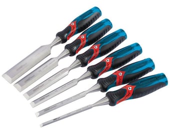 Picture of Draper - Soft Grip 'Pound Thru' Bevel Edge Wood Chisel Set - 6 Piece - [DO-70419]