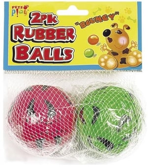 Picture of Pets Play Dog Rubber Balls Assorted Colours 2 Pack - [PD-PAP1038]