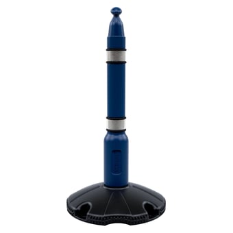 Picture of Skipper - Post and Base - Blue Post BLACK RINGS and Reflective Strips - 1 Meter High - [SK-POST1-BB]