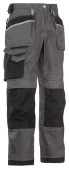 picture of Snickers Craftsmen Holster Pocket Grey/Black Trousers - SW-3212-7404