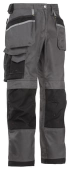 Picture of Snickers Craftsmen Holster Pocket Grey/Black Trousers - SW-3212-7404 - (DISC-W)