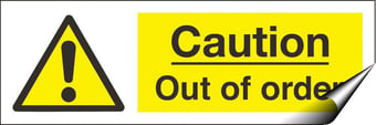 picture of Caution Out of Order Sign LARGE - 600 x 200Hmm - Self Adhesive Vinyl - [AS-WA97-SAV]