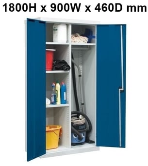picture of QMP Utility Cupboard - Blue Doors - 3 Shelves - 1800H x 900W x 460D mm - [QM-CU189046ZBXX]