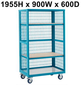 picture of QMP Boxwell Trolley Without Doors - Light Blue - Plywood - 1955H x 900W x 600D - [QM-XW199060PUXX] - (LP)