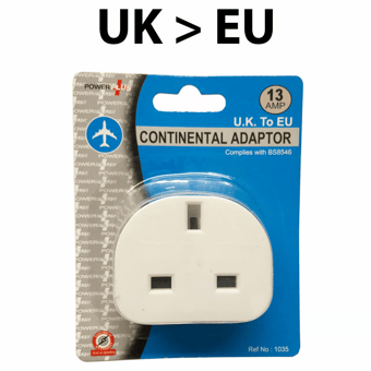 picture of Power Plus - UK 3 Pin to Continental Europe 2 Pin Travel Adaptor Plug - [PU-1035]