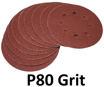 picture of Amtech 10pc Circular Sanding Disc Sheet Set - P80 Grit 125mm - [DK-V4085]