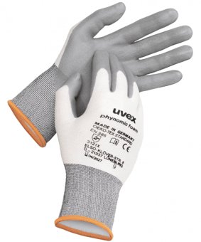 picture of Uvex Phynomic Foam Safety Gloves - White/Grey - Pair - TU-60050