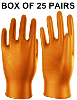 picture of DG-Maxim Orange Nitrile Disposable Gloves - Box of 25 Pairs - UC-DG-MAXIM-OR