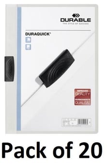 picture of Durable - Duraquick® 20 Clip Folder - A4 - White - Pack of 20 - [DL-227002]