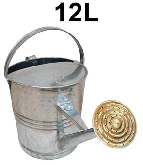 picture of ProSolve Galvanised Watering Can 12L c/w Brass Rose - [PV-PVGALVWC12]