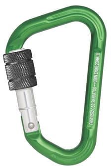 Picture of Kratos Green Aluminium Screw-locking Karabiner With 18.5mm Gate Opening - [KR-FA5010522B]