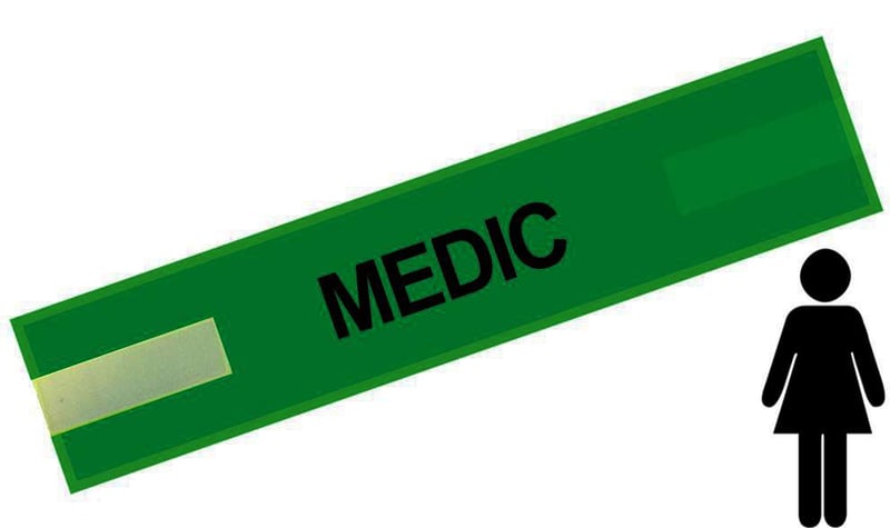 picture of Green - Ladies Pre Printed Arm band - Medic - 10cm x 45cm - Single - [IH-ARMBAND-G-MED-B-S]