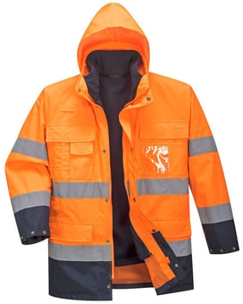 Picture of Portwest - Orange/Navy Hi-Vis Lite 3 in 1 Jacket - PW-S162ONR