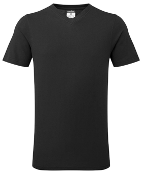 picture of Portwest B197 V-Neck Cotton T-Shirt Black - PW-B197BKR